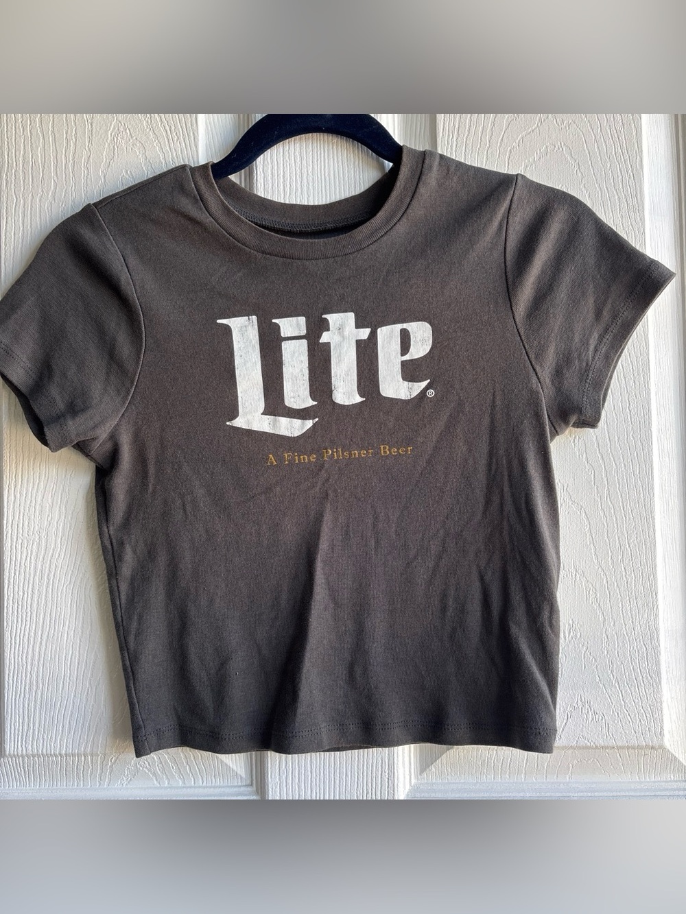 Y2K Miller Lite Cropped Baby Tee Graphic T-Shirt Small